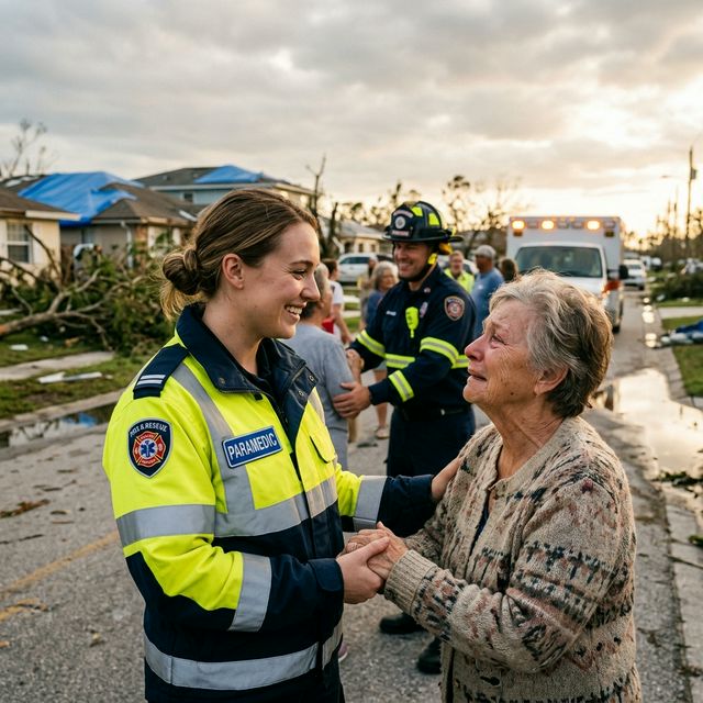 Emergency Response Personnel Helping Residents