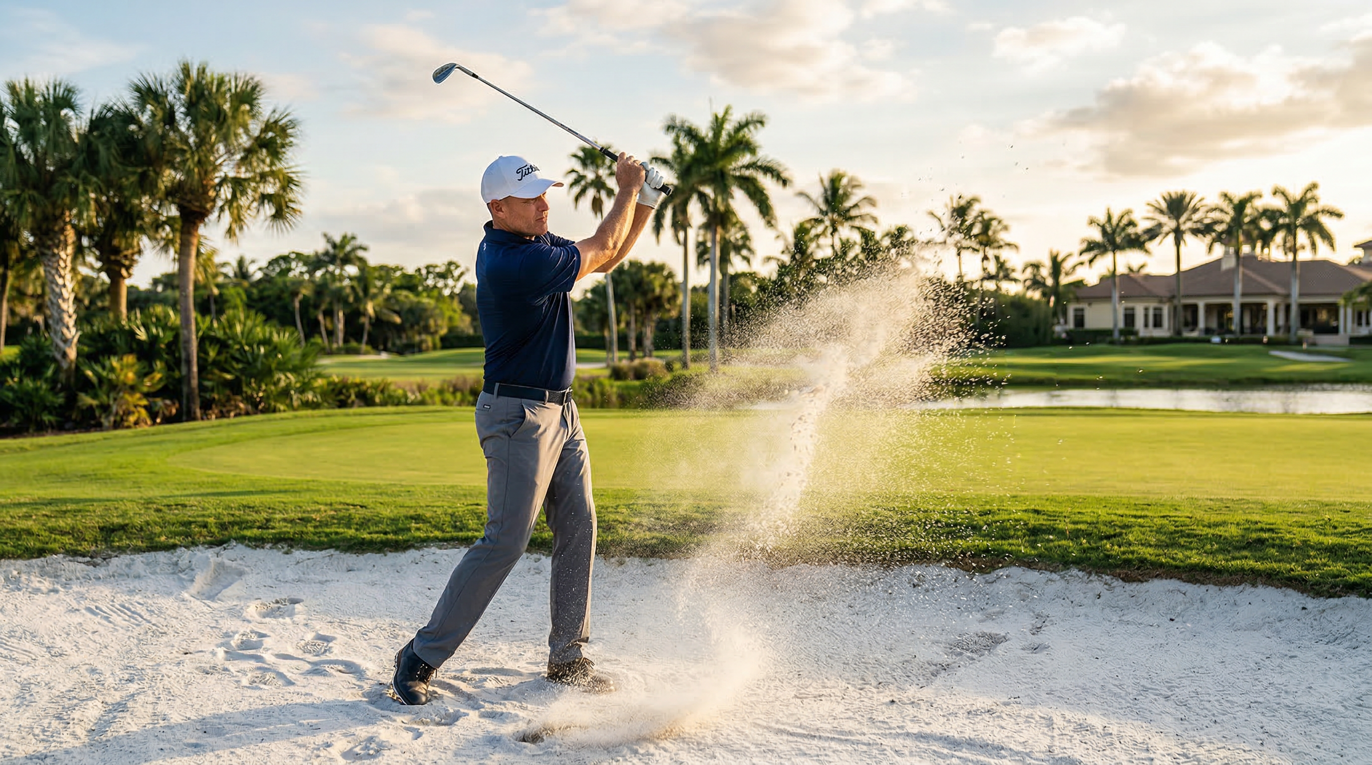 Golfer swinging
