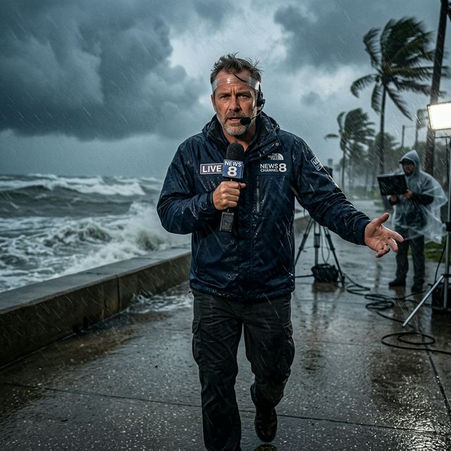 Live Hurricane Coverage Broadcast